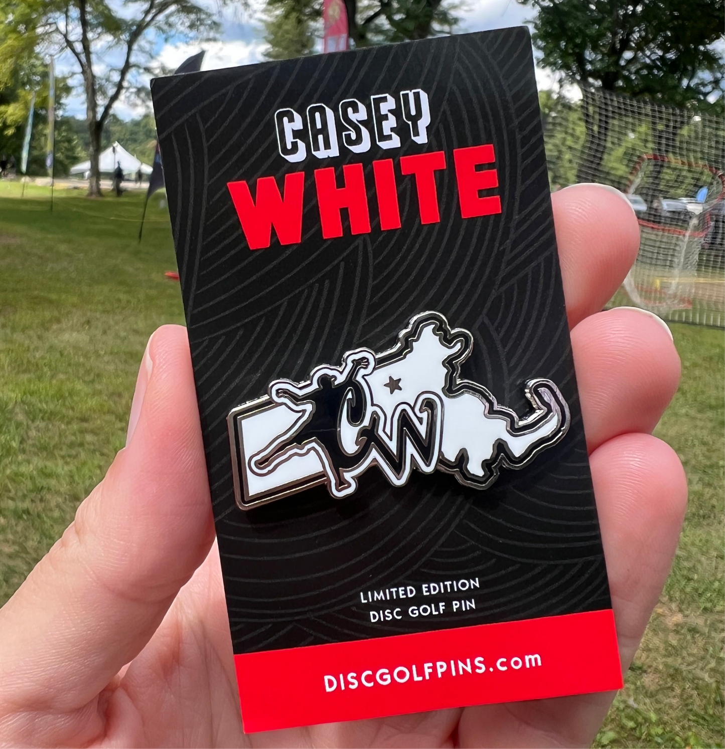 Casey White Logo Disc Golf Pin™