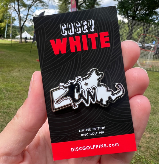 Casey White Logo Disc Golf Pin™