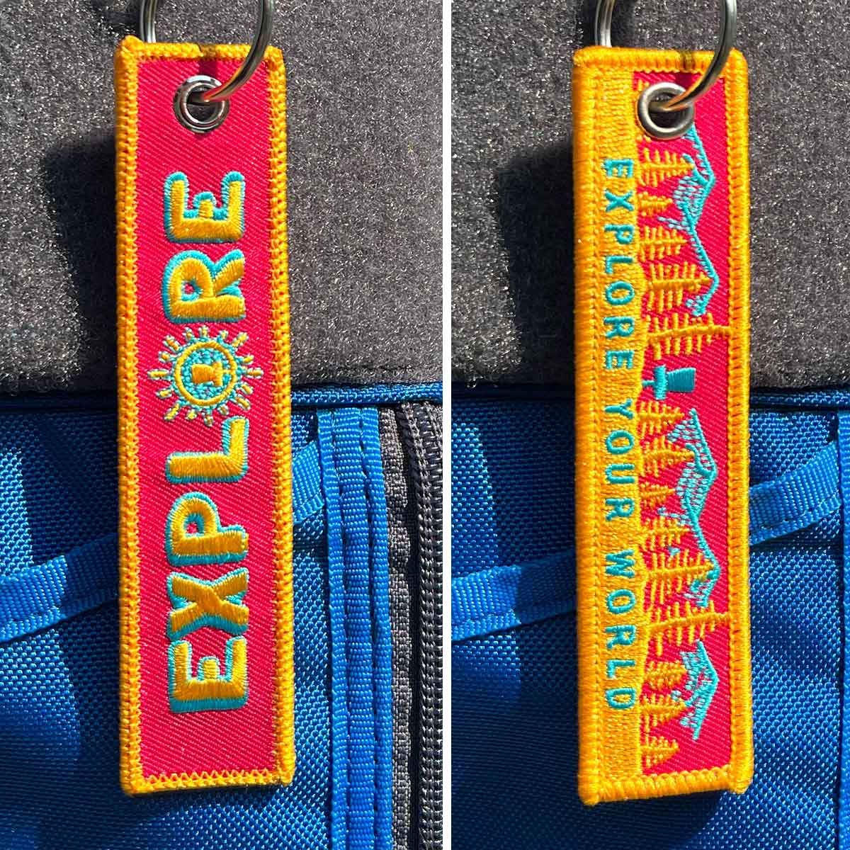 Explore Your World Disc Golf Fabric Keychain®