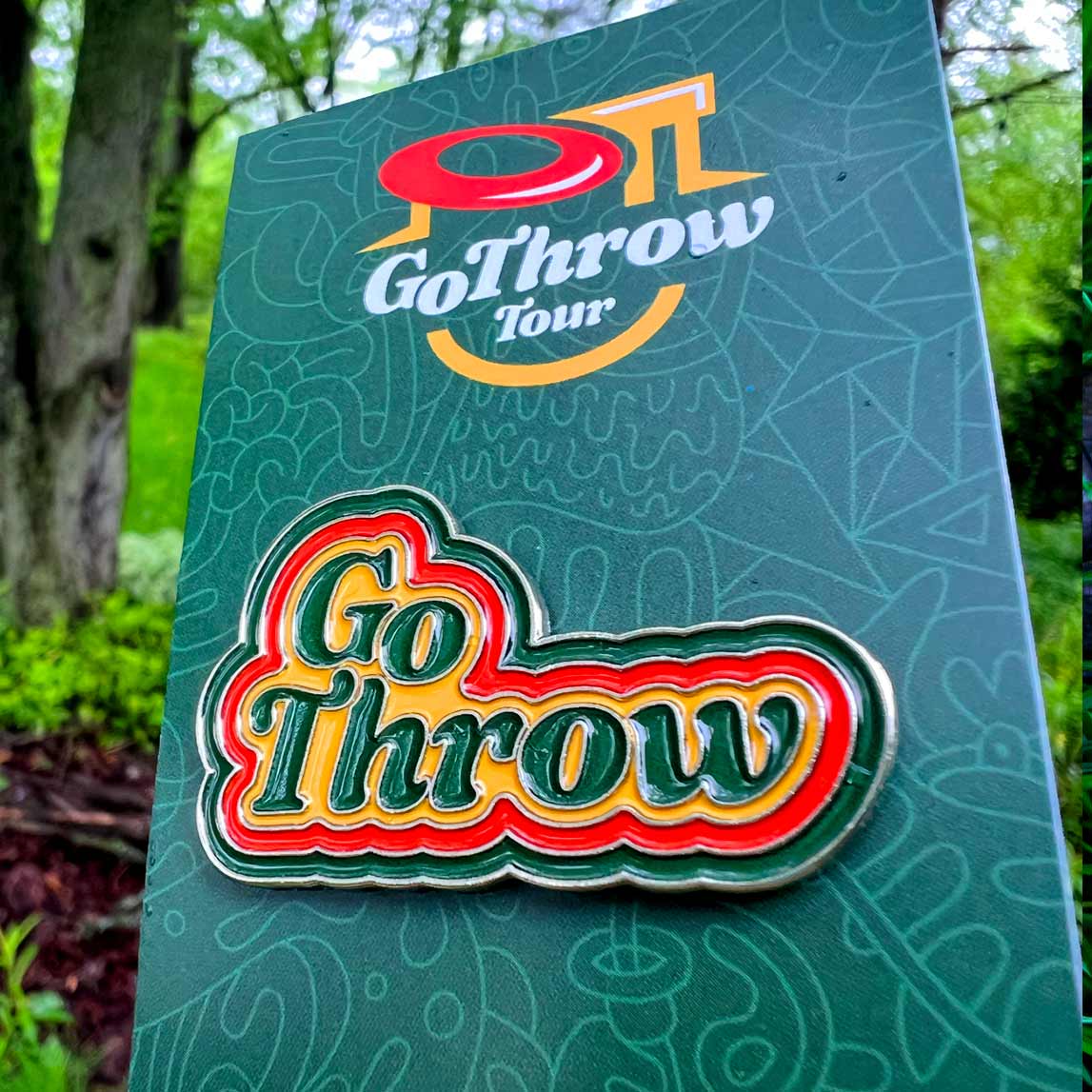 Go Throw Stacked Logo 2025 Disc Golf Pin