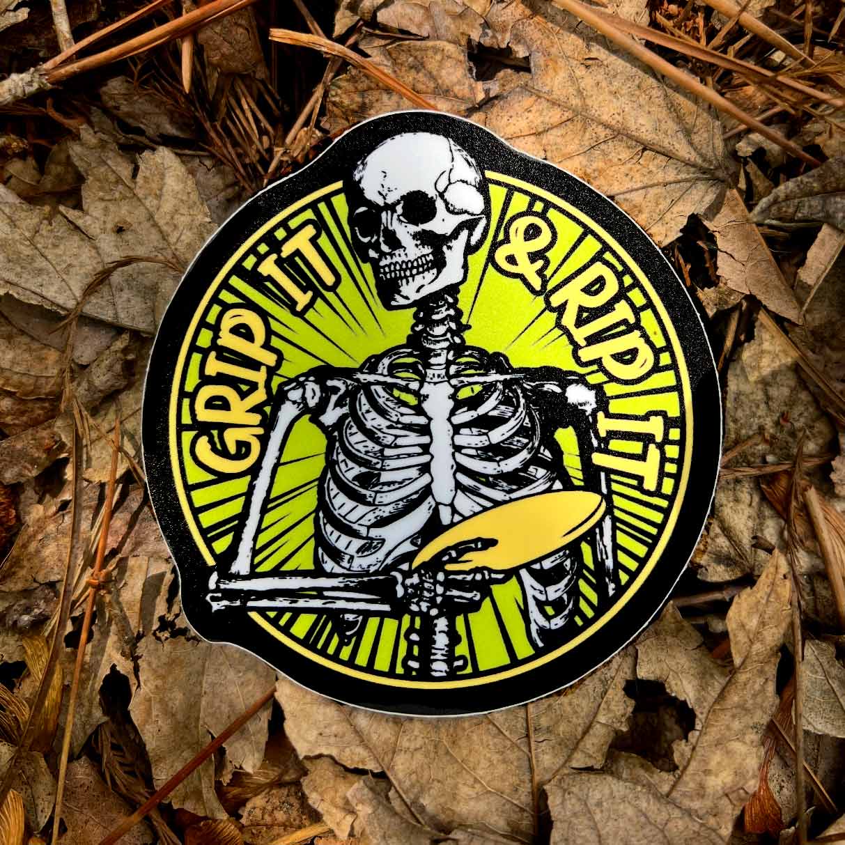 Grip It and Rip It Disc Golf Sticker