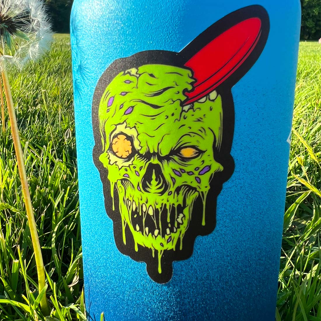 Zombie Head Disc Golf Sticker